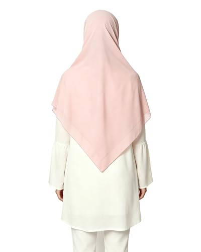 Lina & Lily Premium Chiffon Hijab Head Scarf Shawl Wrap for Muslim Women Square 58'' x 58'' - color: Blush Pink