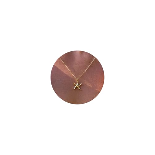 VRIUA Gold Necklace for Women, 14K Gold Plated Dainty Charm Necklace - color: Starfish-2