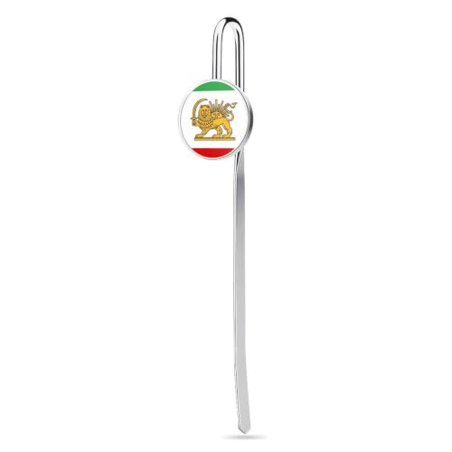 Old Historic Iran Iranian Flag Metal Bookmark Round Book Page 1" - size: 1"