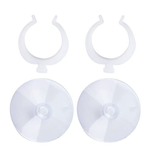 SUNGOOYUE Aquarium Hose Clamp Plastic Suction Cup Air Line Tube Holder for 12 to 16mm Transparent Pipe, 2 Cups 2 Clips, High Temperature Fixture for Fish Tank Tube Routing (Can clamp 25-34mm) - size: Can clamp 25-34mm
