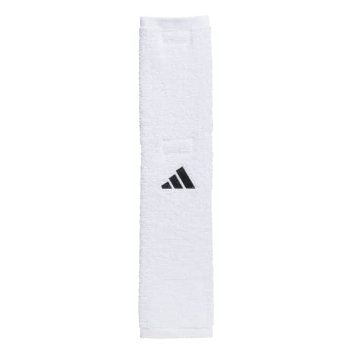 adidas Football Team Towel Dries Hands, Stays-in-Place with Hook and Loop Closure - color: White/Black