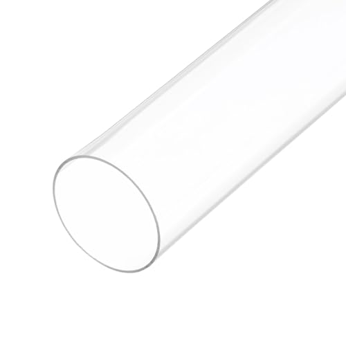 18" Clear Plastic Rigid Pipe 86mm ID x 90mm OD (3 3/8" ID x 3 9/16" OD) Acrylic Round Tubing, [for Plumbing, Hydraulics, Aquarium] - size: 3.375" x 3.5625"