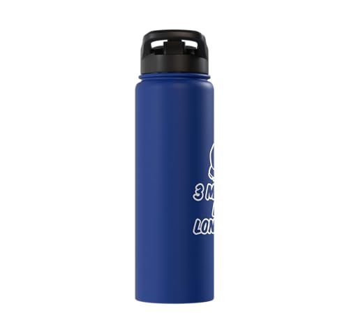 3 Minutes Is A Long Time Boxing Round Timer Training - Stainless Steel Insulated Water Bottle - color: Royal Blue