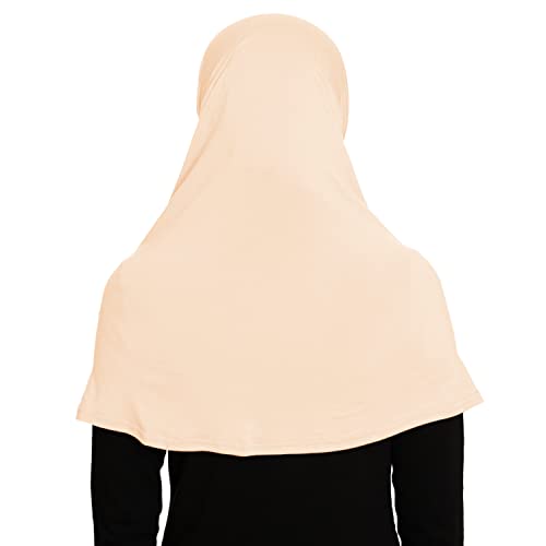 TheHijabStore.com Women's 2 Piece Amira Jersey Hijab - Soft Modal Stretch Head Scarf with Tube Under Scarf Cap - color: Cream