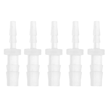 3/32" to 3/16" Hose Barb Fitting Hose Straight Reducing Coupler | 5 Pcs, Plastic, Clear, Fits 3/32" to 3/16" ID Flexible Tube, Barb Reducer Fitting, for Aquarium, Fountain, Drip Irrigation - size: 3/32"-3/16"