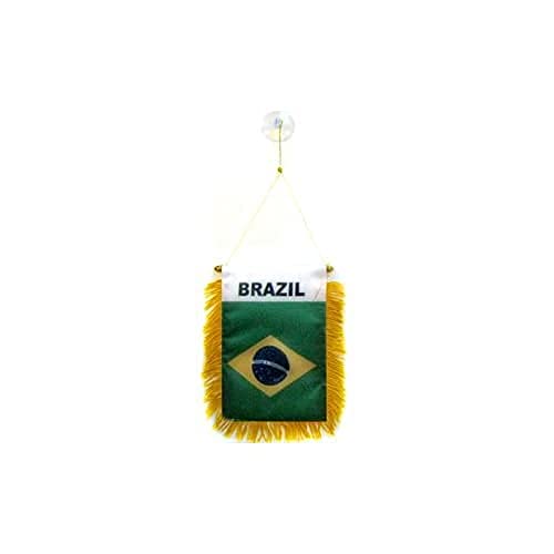 AZ FLAG Brazil Car Flag 4x6 in 100D Polyester Suction Cup - color: Brazil