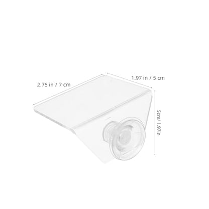 2pcs Aquarium Shelf, Acrylic Plant Holder with Suction Cup, Transparent Ledge Shelf for Fish Tank Small Floating Platform for Aquatic Plants Coral Display