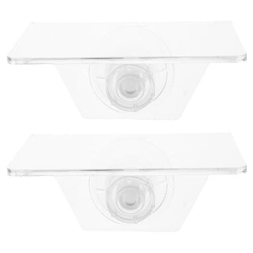 2pcs Aquarium Shelf, Acrylic Plant Holder with Suction Cup, Transparent Ledge Shelf for Fish Tank Small Floating Platform for Aquatic Plants Coral Display