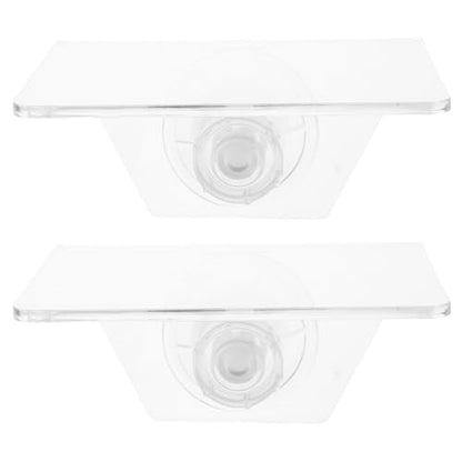 2pcs Aquarium Shelf, Acrylic Plant Holder with Suction Cup, Transparent Ledge Shelf for Fish Tank Small Floating Platform for Aquatic Plants Coral Display