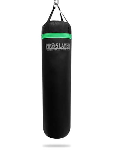 100lb Boxing MMA Heavy Punching Bag UNFILLED - Made in USA - color: Black/Light Green