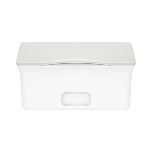 Ubbi Baby Wipes Dispenser with Weighted Plate, Oat | Rubber Seal Keeps Wipes Fresh, Non-Skid Feet, Holds Standard Pack of Wipes, Baby Changing Station Essential - color: Oat Wipes Dispenser, size: 1 Count (Pack of 1)