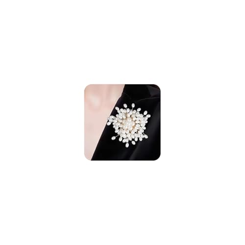 Large Flower Pearl Brooches for Women Fashion White Cluster Pearls Brooch Lapel Pins Fun Formal Dress Clothes Costume Pin Chunky Floral Jewelry Gift - color: Pearl2