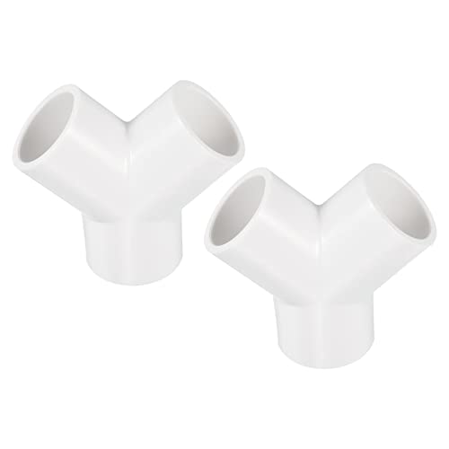 PATIKIL 20mm PVC Pipe Fittings, 2 Pack 3 Way Y Shape Water Tubing Joint Connectors Adapters Union for Garden Irrigation Home Aquarium - size: 20mm