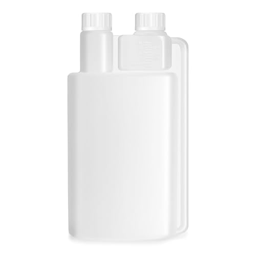 CHENGU Plastic Flask with Built in Shot Glass Measuring Bottles Graduated Chamber with Caps Liquid Dispenser for Liquids to Store and Pour for Concerts Travel Camping Party(1 Pc,33.8 Oz, 1.69 oz) - size: 33.8 oz, 1.69 oz
