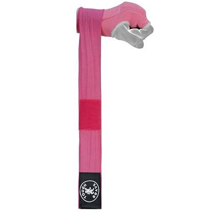 Boxing Gel Hand Wraps Quick Wraps – Padded Inner Gloves for Boxing, Muay Thai, Kickboxing & MMA Training - color: Pink, size: Large