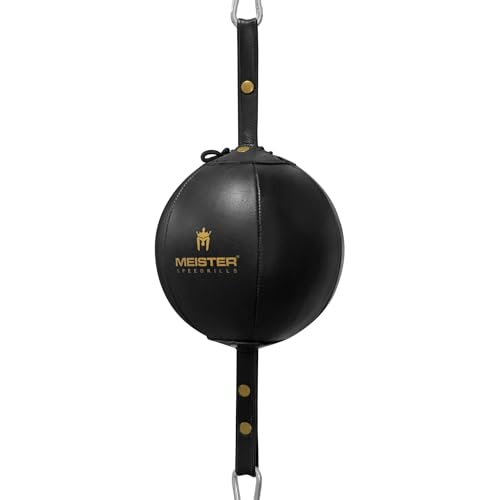 Meister SpeedKills Double-End Leather Speed Bag w/Bungees & Lightweight Latex Bladder - style: Large (9.0")