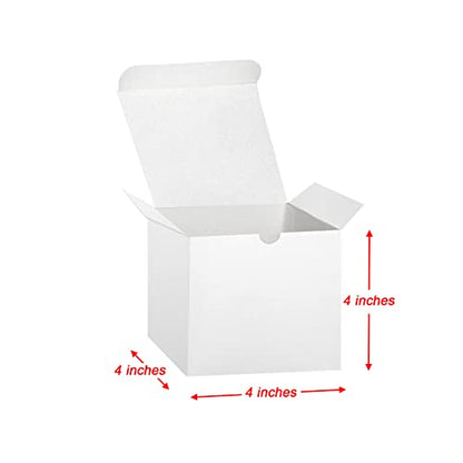 Bonfasvo Gift Boxes 30 Pack 4x4x4 inches White Fold Kraft Paper Boxes Bridesmaids Proposal Box Cupcake Boxes Easy Assemble Boxes with Lids for Wedding Birthday Party Christmas - color: 4x4x4 Inch (White)-30 Pack