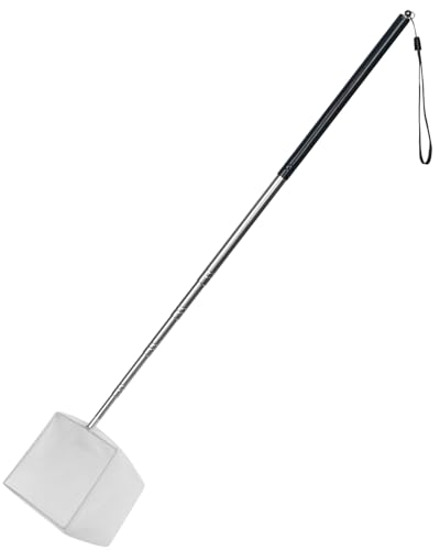 Pawfly 4 Inch Aquarium Soft Square Fine Shrimp Net, Tiny Fish Tank Net for Small Ponds, Extendable Stainless Steel Handle - color: Black Square, size: 4 Inch