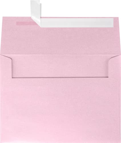 LUXPaper A7 Invitation Envelopes | Peel & Press | 5 1/4" x 7 1/4" | Rose Quartz Metallic | 80lb. Text | 250 Qty - color: Rose Quartz Metallic, size: 250 Qty.