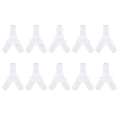 Cyrank 10pcs Aquarium Hose Connector, 8mm Aquarium Air Tubing Connector 3 Way Y Shape Hose Adapter for Fish Tank Air Pump, Silicone Tube Fittings Plastic Tee Connector for Distributary & Outlet