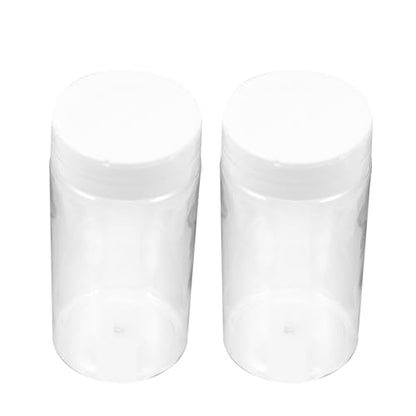 2pcs Creative Fish Food Storage Bottles with Multi-Holes, Portable Aquarium Feeding Containers for Fish Tanks, White Plastic Feeding Bottles for Aquatic Pets