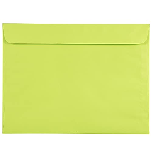 JAM PAPER 9 x 12 Booklet Colored Envelopes - Ultra Lime Green - 25/Pack - color: Brite Hue Ultra Lime Green, size: 25 per Pack