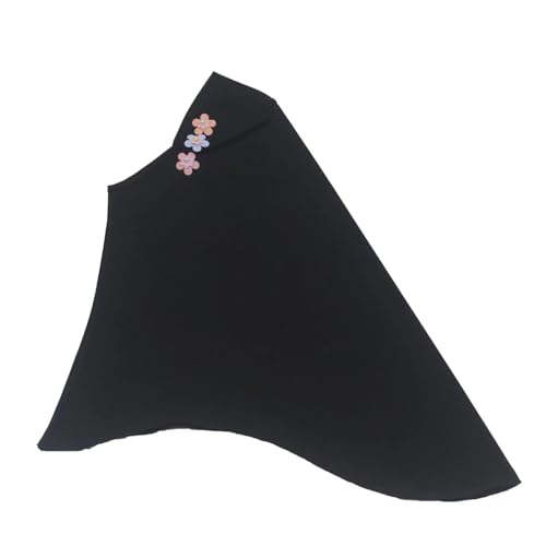 Girls Muslim Hijab Arab Scarf Islamic Headscarf for Kids with 3 Flowers - color: Black-3 Flowers