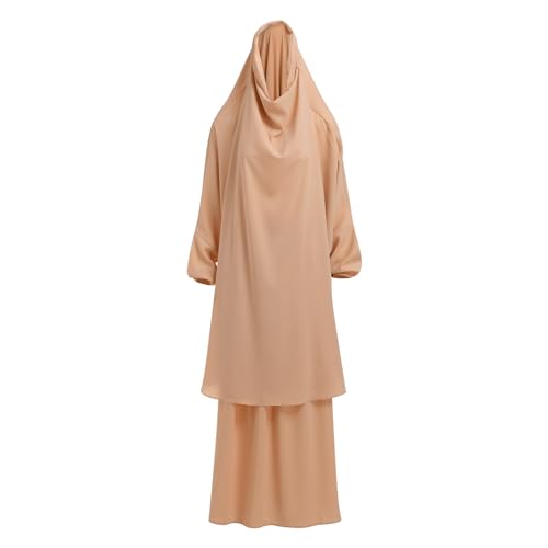 ODIZLI Two Pieces Jilbab and Dress for Muslim Women Long Khimar and Skirt Available for Prayer - color: Khaki