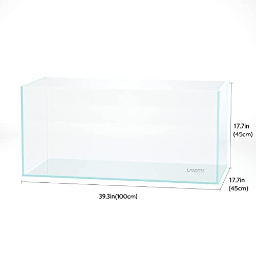100P 50 Gallon Rimless Low Iron Aquarium Tank, W39.4×D17.7×H17.7 in(100x45x45cm) 10mm Thickness with Black Nano Foam Leveling mat Included - size: 50Gal W39.4×D17.7×H17.7 in(100x45x45cm)