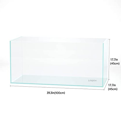 100P 50 Gallon Rimless Low Iron Aquarium Tank, W39.4×D17.7×H17.7 in(100x45x45cm) 10mm Thickness with Black Nano Foam Leveling mat Included - size: 50Gal W39.4×D17.7×H17.7 in(100x45x45cm)