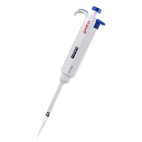 FOUR E'S SCIENTIFIC 10-100μL Pipette, Single-Channel Adjustable Pipettor | Manual Micropipette, Clear Volume Display, Lightweight Ergonomic Design - size: 05 (10-100ul)