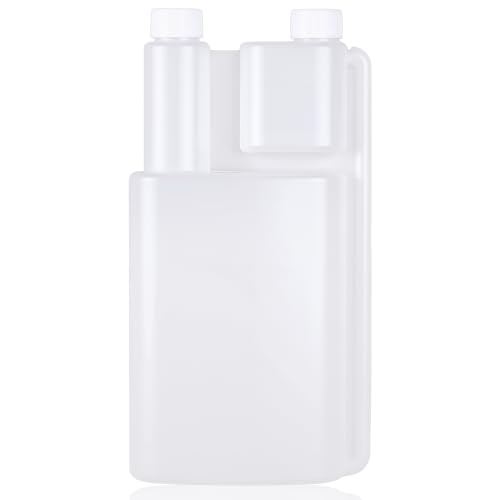 CHENGU Plastic Flask with Built in Shot Glass Measuring Bottles Graduated Chamber with Caps Liquid Dispenser for Liquids to Store and Pour for Concerts Travel Camping Party(1 Pc,33.8 Oz, 3.38 oz) - size: 33.8 Oz, 3.38 oz