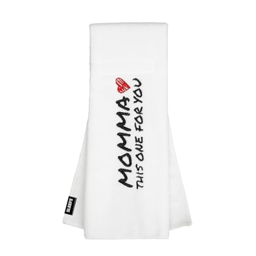 SLEEFS Football Towel - Cotton Quarterback QB Towel for the Football Field - Bi-Fold Hook & Loop Closure - Men/Youth/Boys/Adults - Momma White - color: Momma
