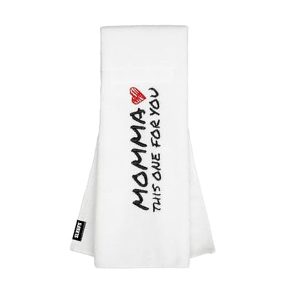 SLEEFS Football Towel - Cotton Quarterback QB Towel for the Football Field - Bi-Fold Hook & Loop Closure - Men/Youth/Boys/Adults - Momma White - color: Momma