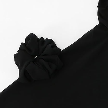 Elastic Band Muslim Headscarf, Chiffon Hijab(70-85cm), Soft Breathable Head Scarf for Daily Wear, Religious Occasions - color: Black