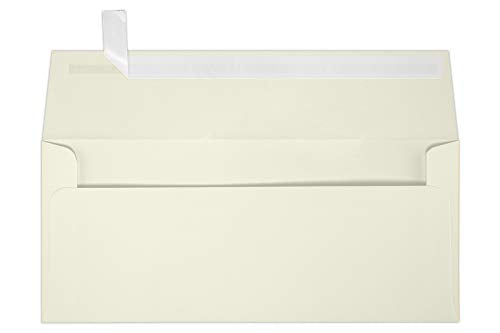 LUXPaper #9 Slimline Invitation Envelopes | Peel & Press | 3 7/8" x 8 7/8" | Natural | 80lb. Text | 30% Recycled | 50 Qty - color: Natural, size: 50 Qty.