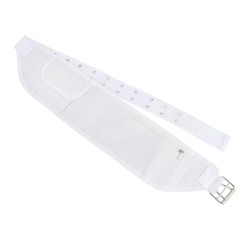 Ihram Belt for Men Hajj Umrah 31.5''-45.3'' Adjustable Waist Belt with Zippered Pockets Anti-Theft Money Pouch Pin Buckle for Pilgrim Travel Essentials White