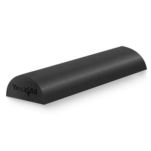 Yes4All Medium Firm Half Foam Rollers for Post-Workout Relaxation, 12/18/24/36 inch PE Foam Roll for Back Massage & Yoga Exercise - color: Black, style: 18-inch