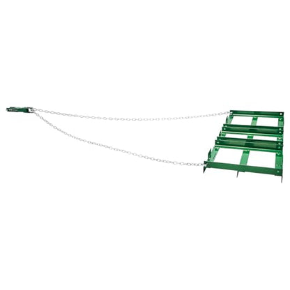 VEVOR Drag Harrow, 4 ft Heavy Duty Tow Behind Drag Harrow with Adjustable Bars & 72 in Chain, Driveway Grader Landscape Rake for ATV, UTV, Tractor, Mower Tow Behind Yard Lawn Leveling Tool - size: 4 FT- Green