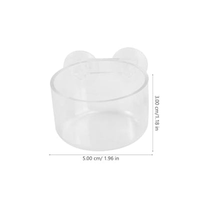 NUOBESTY 2pcs Aquarium Feeder Cup Fish Food Container Worm Holder Acrylic Fish Tank Feeding Device with Suction Cup for Freshwater and Saltwater