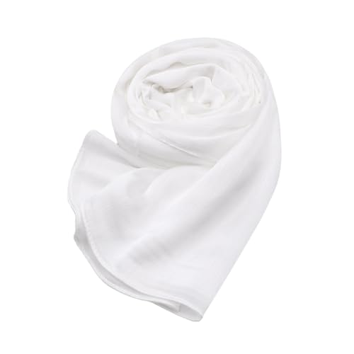 JUMISEE Silky Satin Hijab Scarf for Women Fashion Crinkle Crepe Instant Muslim Islamic Hijab Head Wrap Long Shawls - color: White