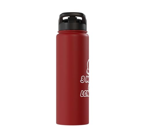 3 Minutes Is A Long Time Boxing Round Timer Training - Stainless Steel Insulated Water Bottle - color: Red