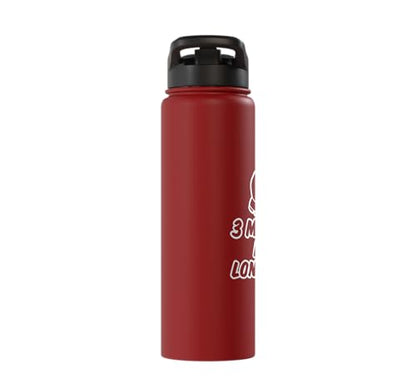 3 Minutes Is A Long Time Boxing Round Timer Training - Stainless Steel Insulated Water Bottle - color: Red