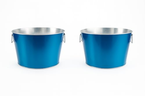 Behrens Blue 5 Gallon Round Steel Tub (2 Tubs) - style: Blue Steel-2 Tubs