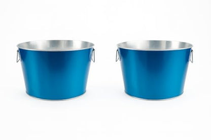 Behrens Blue 5 Gallon Round Steel Tub (2 Tubs) - style: Blue Steel-2 Tubs