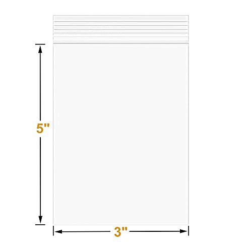 5Mil 3"x5" 100Pcs Plastic Bags Clear Resealable Zip Seal Lock Poly Bags | Macoota Thick Reclosable Heavy Duty Zipper Baggies Jewelry Earrings Coin Pills Crafts Sample Packing - size: 3x5inch