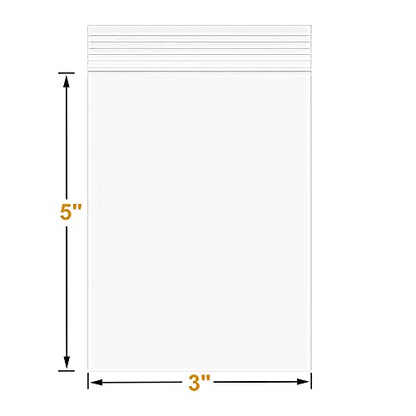 5Mil 3"x5" 100Pcs Plastic Bags Clear Resealable Zip Seal Lock Poly Bags | Macoota Thick Reclosable Heavy Duty Zipper Baggies Jewelry Earrings Coin Pills Crafts Sample Packing - size: 3x5inch