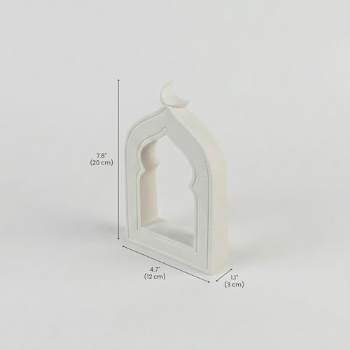 iwa concept Islamic Mihrab-Inspired Table Decor, Freestanding White Stone Decoration, Ramadan and Eid Home Decoration