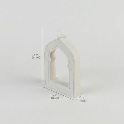 iwa concept Islamic Mihrab-Inspired Table Decor, Freestanding White Stone Decoration, Ramadan and Eid Home Decoration