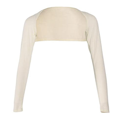 LoveinDIY Full Arm Sleeves Shrug Hijab Ramadan Islamic Stretchy Modal One Piece - color: Beige